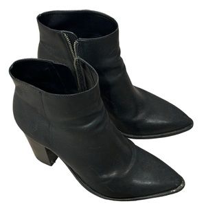All Saints Black Leather Booties 39.5 Size 9 GUC